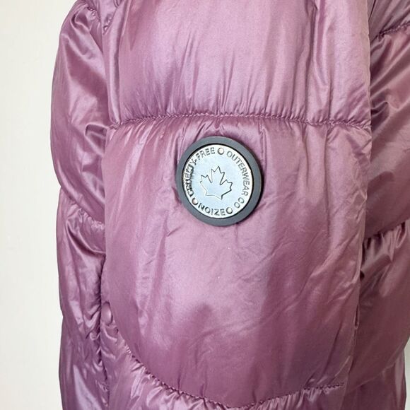 Noize Plum Puffer Jacket Sherpa Fleece Collar Vegan Winter Coat Size M Anthropol - Picture 8 of 14
